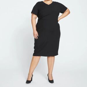 Universal Standard Black Midi Dress-Size M (18-20)